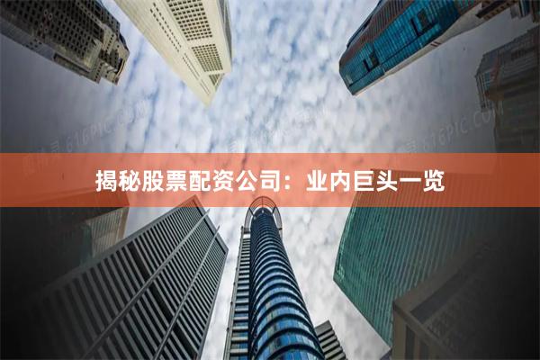 揭秘股票配资公司：业内巨头一览